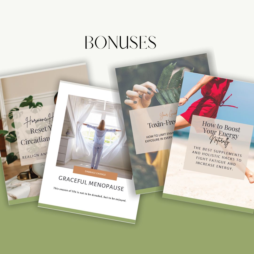 Bye Bye Toxins guide cover with endocrine disruptor tips
Graceful Menopause Guide preview page