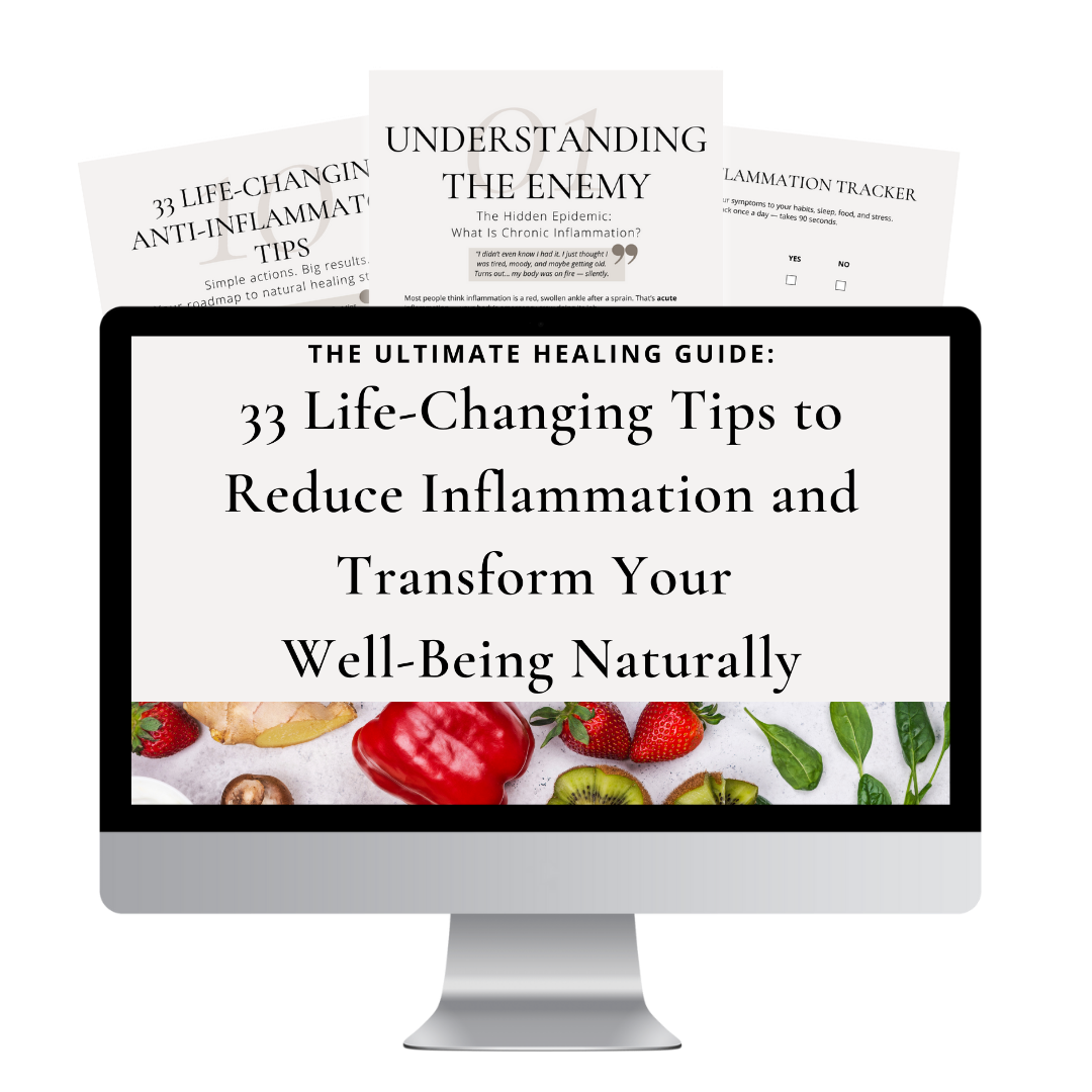 Sample meal plan and grocery list from the 4-week anti-inflammatory program with clean, whole food recipes.