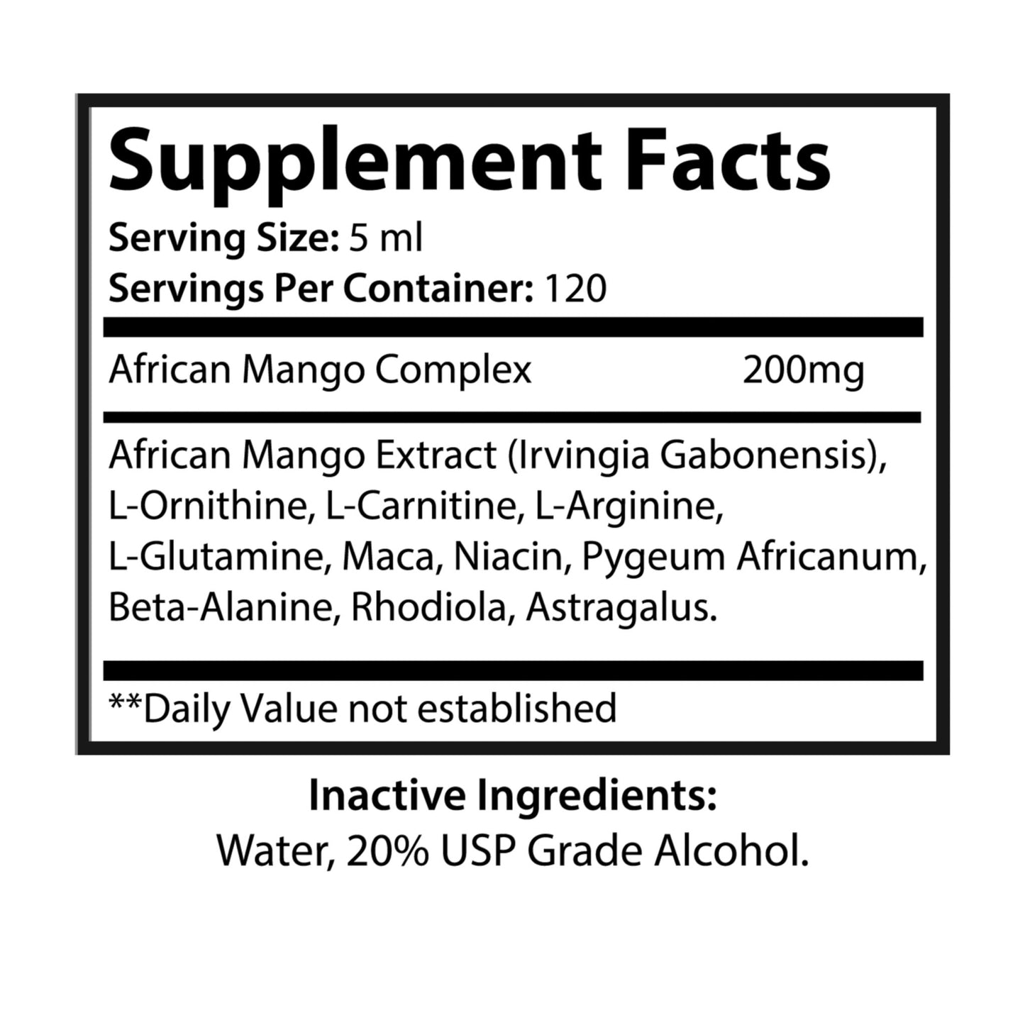 African Mango Energy & Performance Drops - Vegan, Non-GMO, 2 oz