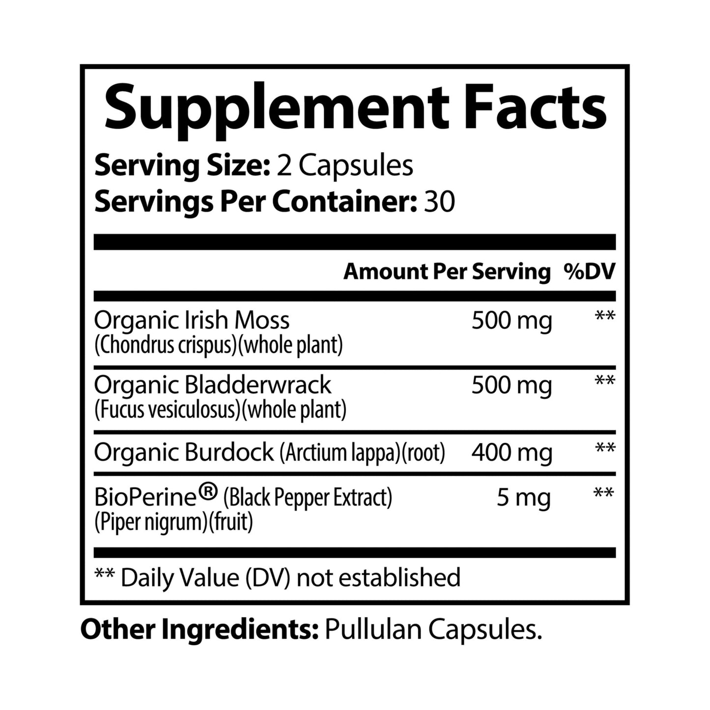 Sea Moss Vitality Capsules – 92+ Essential Nutrients, 60 Vegan Capsules